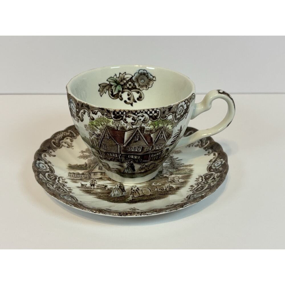 Heritage Hall Staffordshire Colonial Overhang Ironstone‎ Cup & Saucer Set